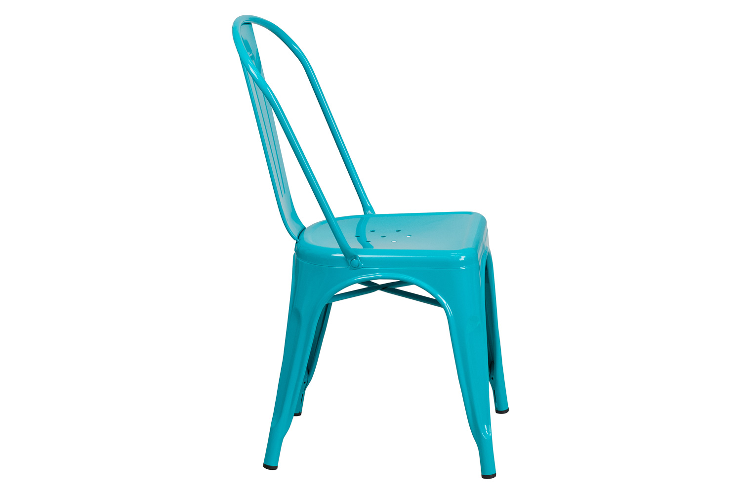 BLNK Tenley Commercial Metal Indoor-Outdoor Stackable Chair - Crystal Teal/Blue