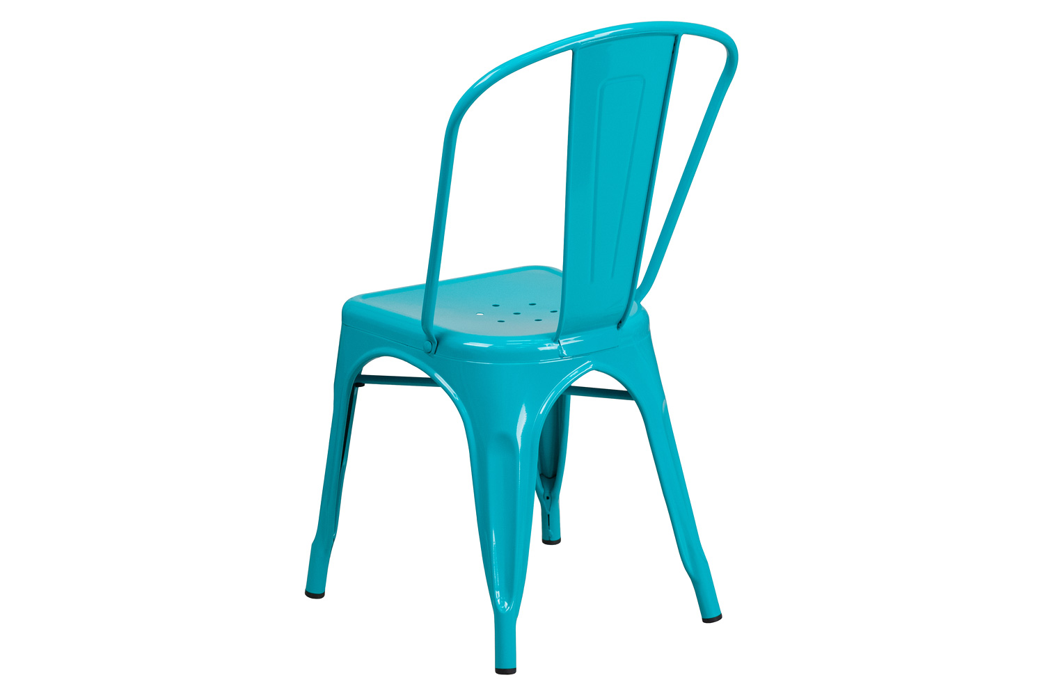 BLNK Tenley Commercial Metal Indoor-Outdoor Stackable Chair - Crystal Teal/Blue