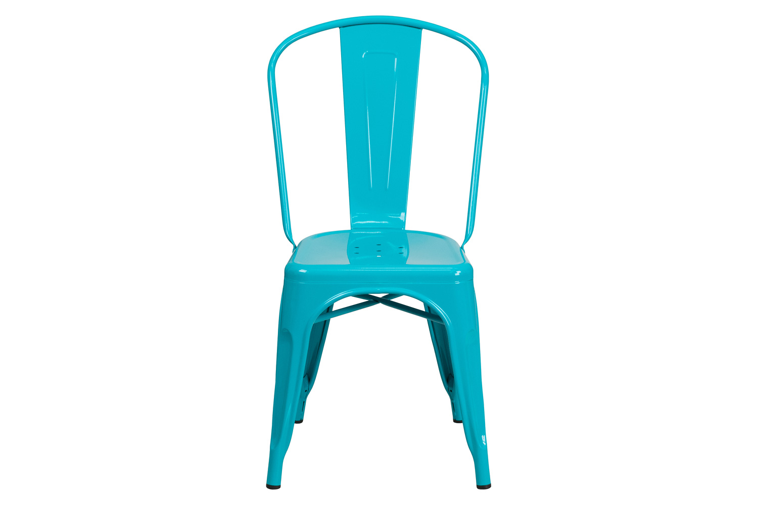 BLNK Tenley Commercial Metal Indoor-Outdoor Stackable Chair - Crystal Teal/Blue