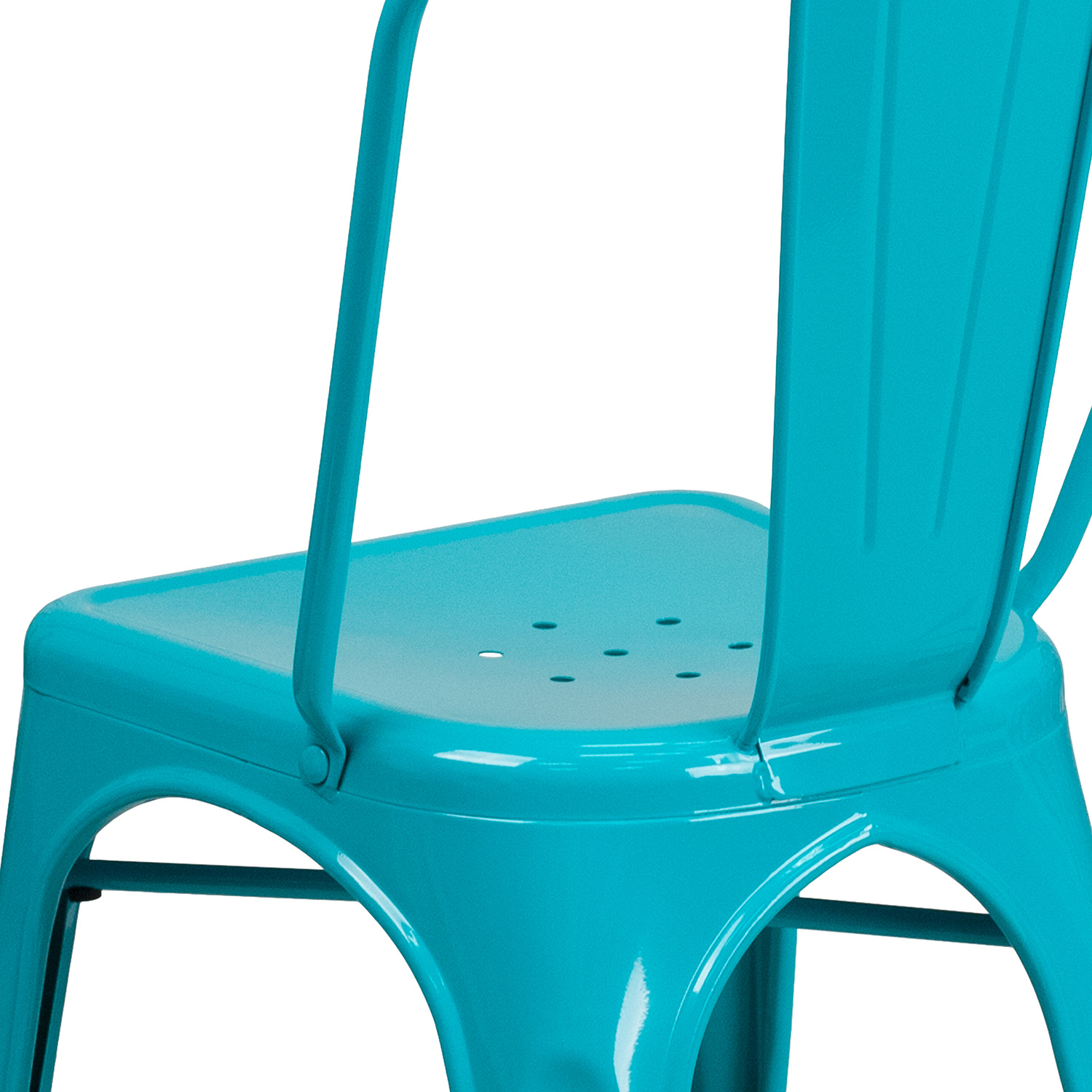 BLNK Tenley Commercial Metal Indoor-Outdoor Stackable Chair - Crystal Teal/Blue