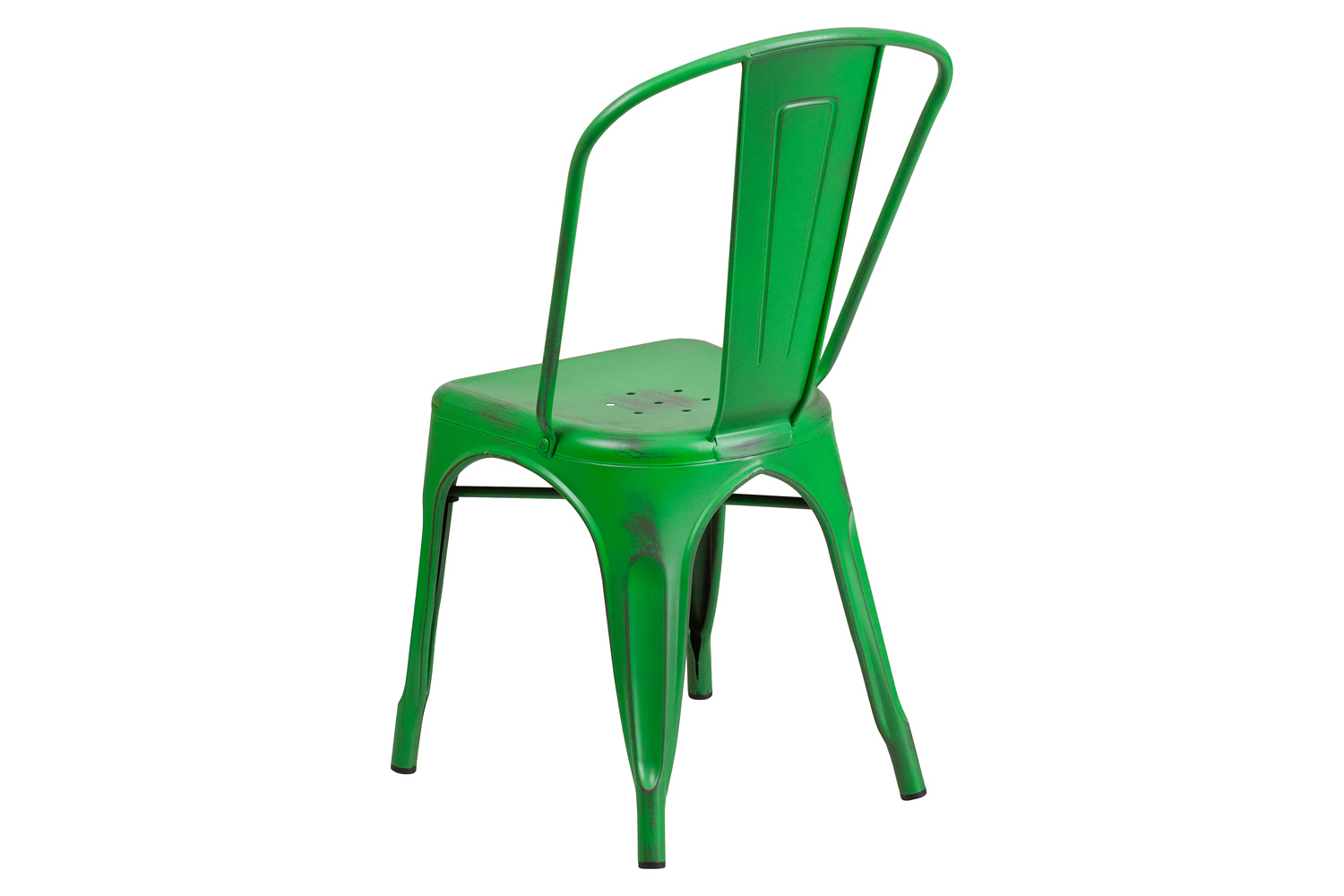 BLNK™ Tenley Commercial Metal Distressed Indoor-Outdoor Stackable Chair - Green