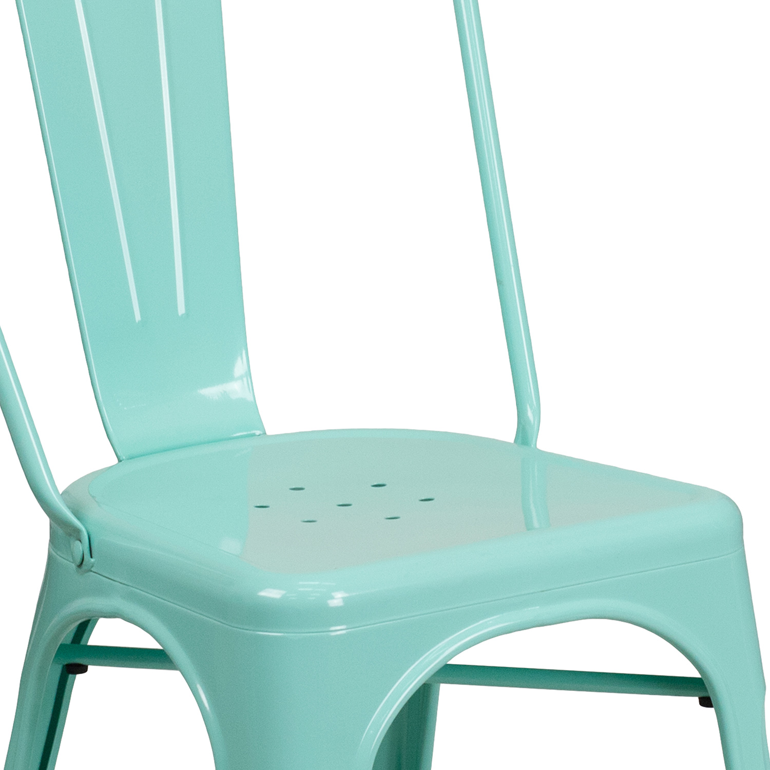 BLNK™ Tenley Commercial Metal Indoor-Outdoor Stackable Chair - Mint Green