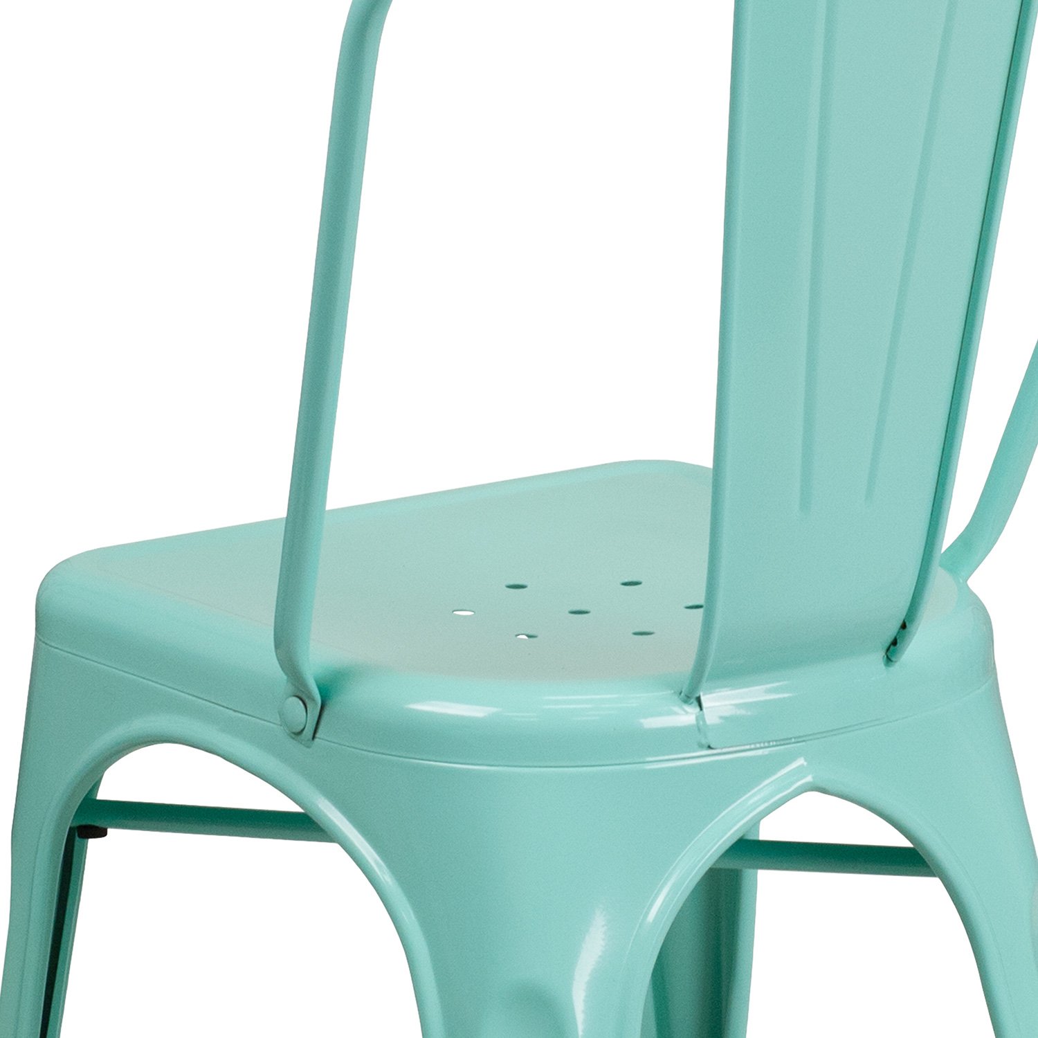 BLNK™ Tenley Commercial Metal Indoor-Outdoor Stackable Chair - Mint Green