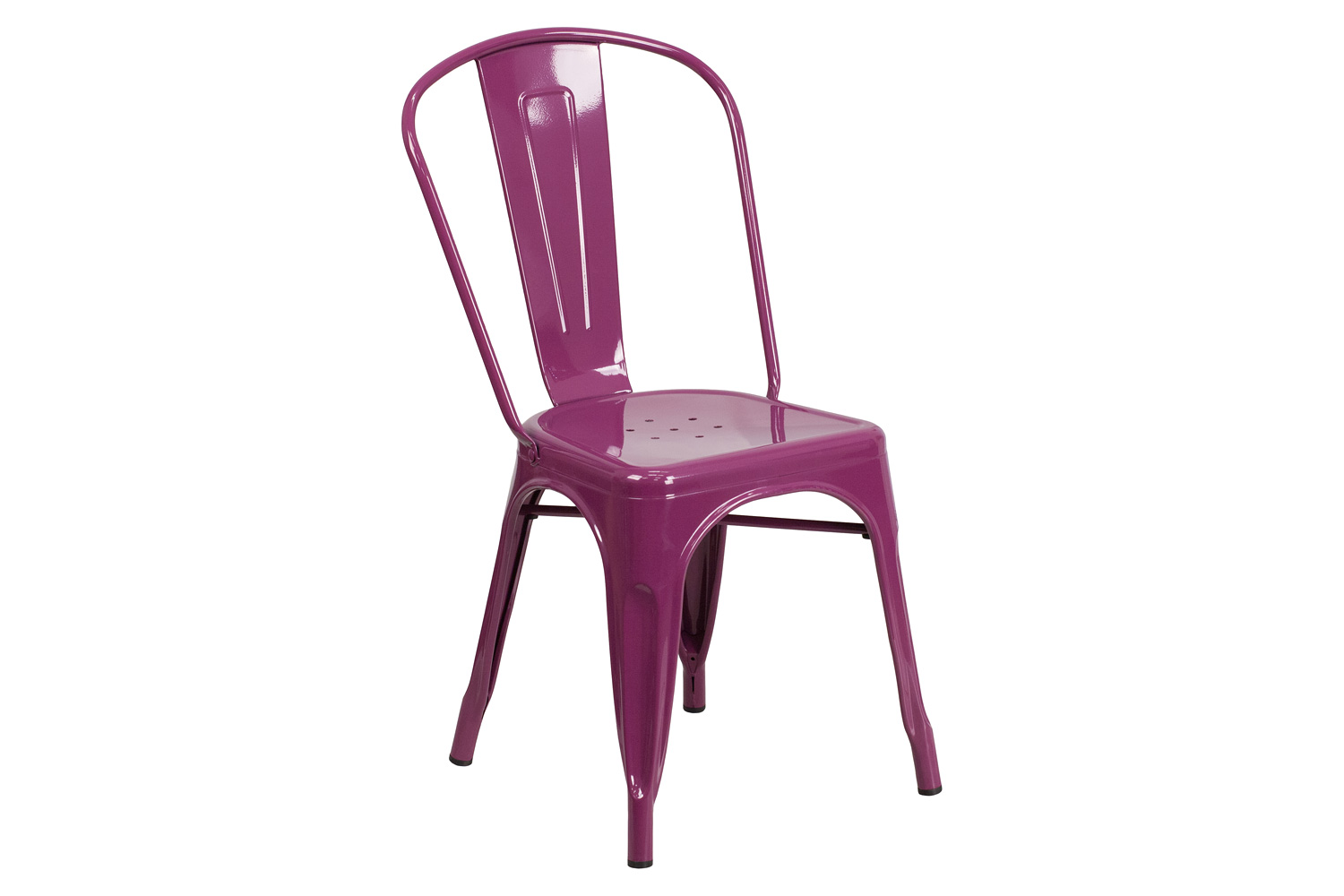 BLNK™ Tenley Commercial Metal Indoor-Outdoor Stackable Chair - Purple