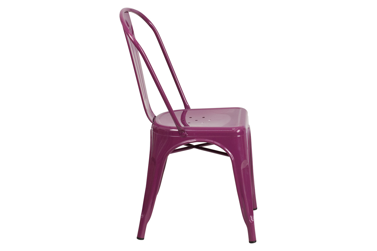 BLNK™ Tenley Commercial Metal Indoor-Outdoor Stackable Chair - Purple