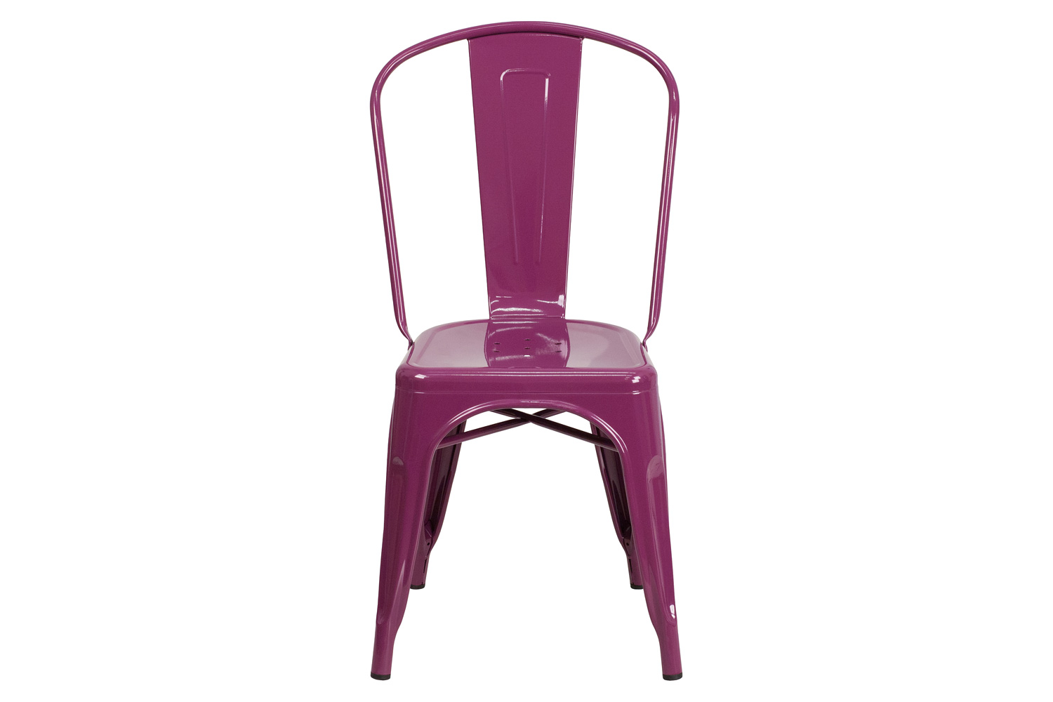 BLNK™ Tenley Commercial Metal Indoor-Outdoor Stackable Chair - Purple