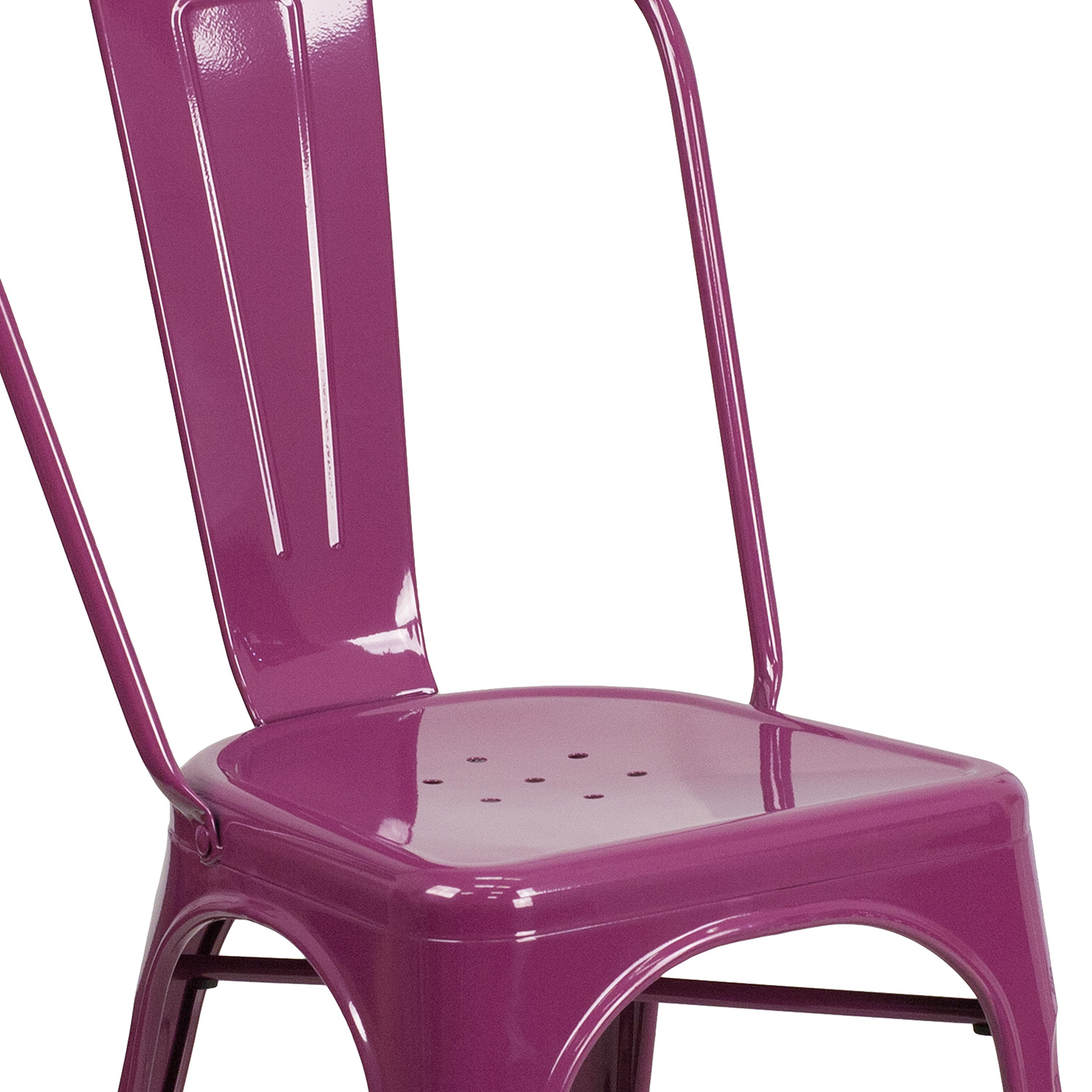 BLNK™ Tenley Commercial Metal Indoor-Outdoor Stackable Chair - Purple