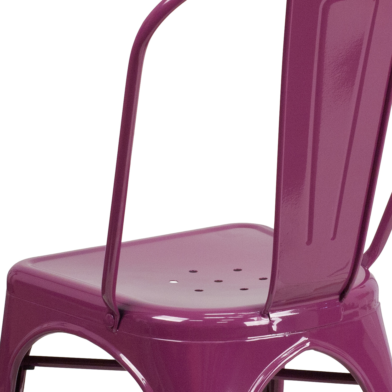 BLNK™ Tenley Commercial Metal Indoor-Outdoor Stackable Chair - Purple