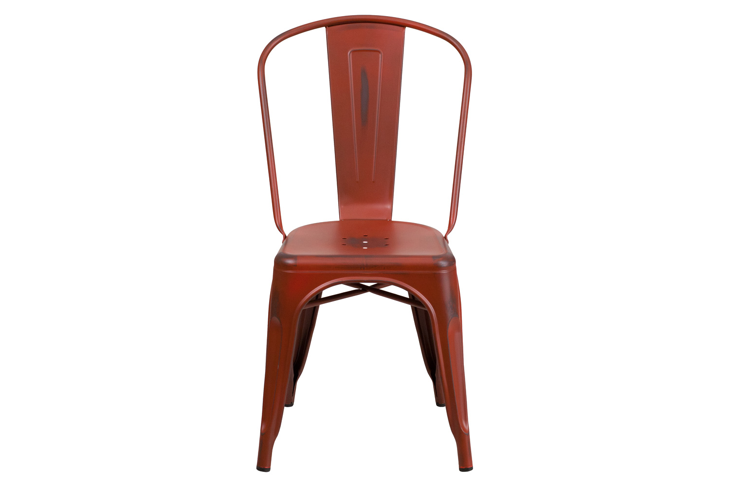 BLNK™ Tenley Commercial Metal Distressed Indoor-Outdoor Stackable Chair - Kelly Red