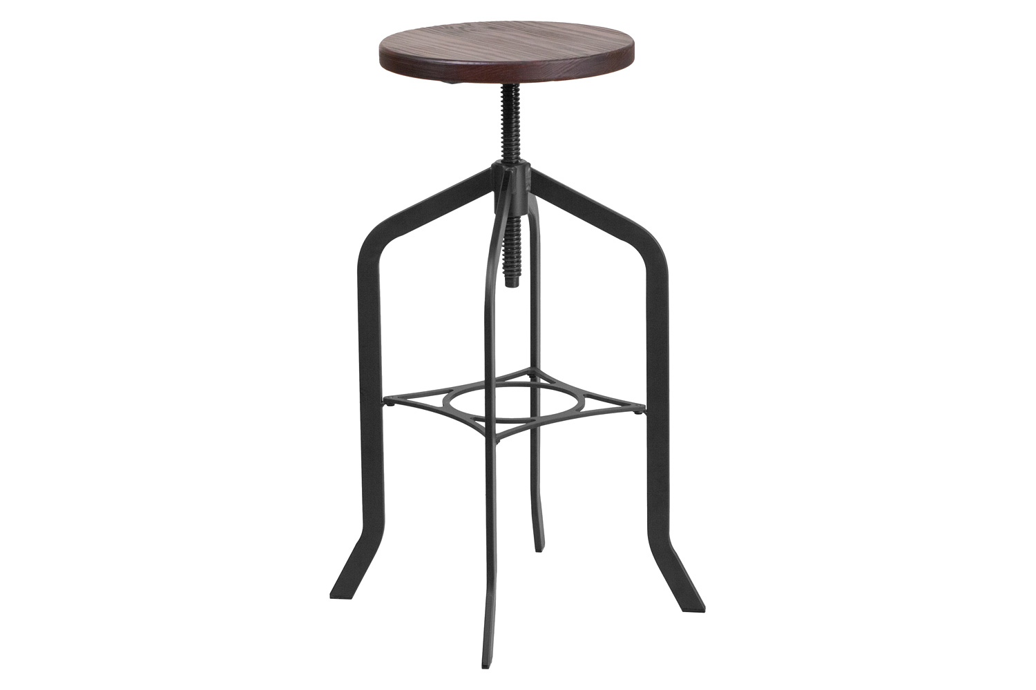 BLNK Bar Stool with Adjustable Wood Seat