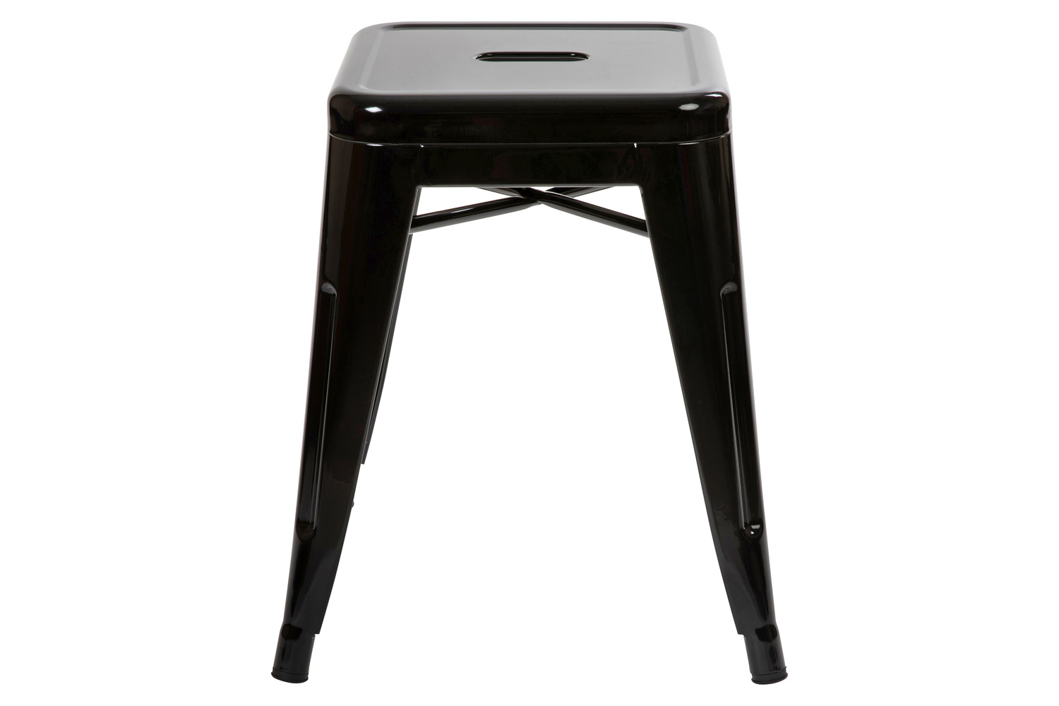 BLNK Kai Commercial Metal Backless Stackable Table Height Dining Stool Set of 4 - Black