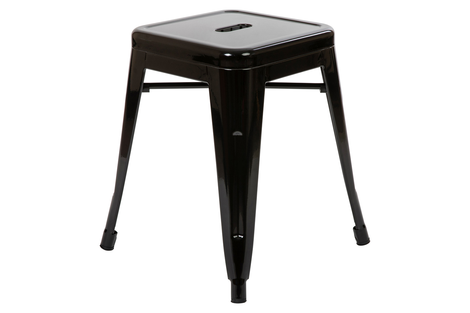 BLNK Kai Commercial Metal Backless Stackable Table Height Dining Stool Set of 4 - Black