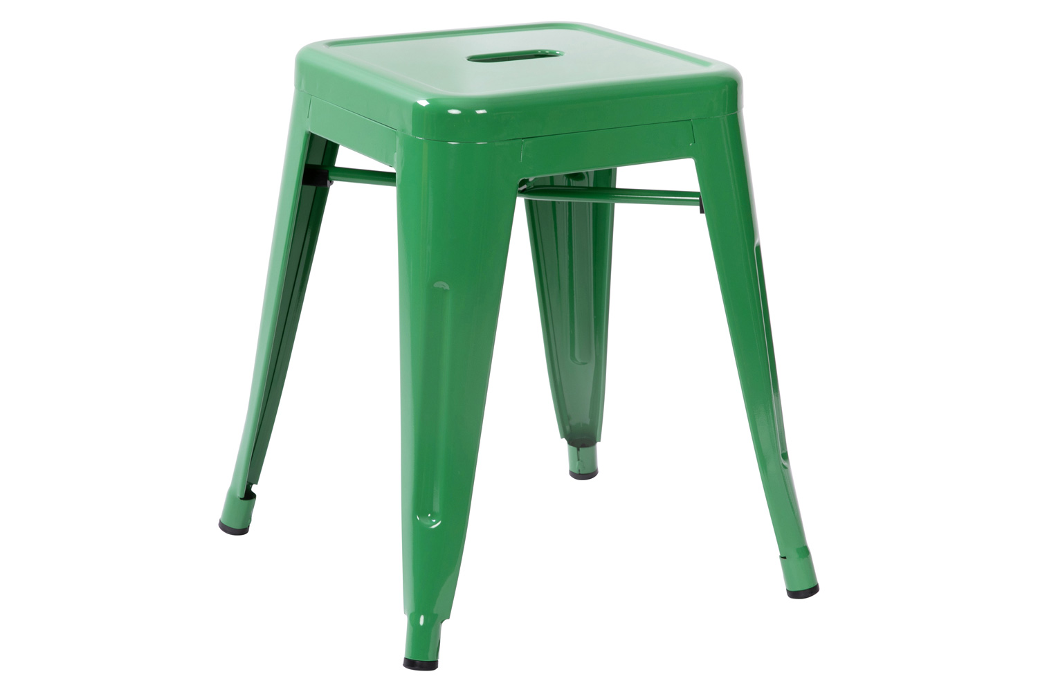 BLNK Kai Commercial Indoor Metal Backless Stackable Table Height Dining Stool Set of 4 - Green