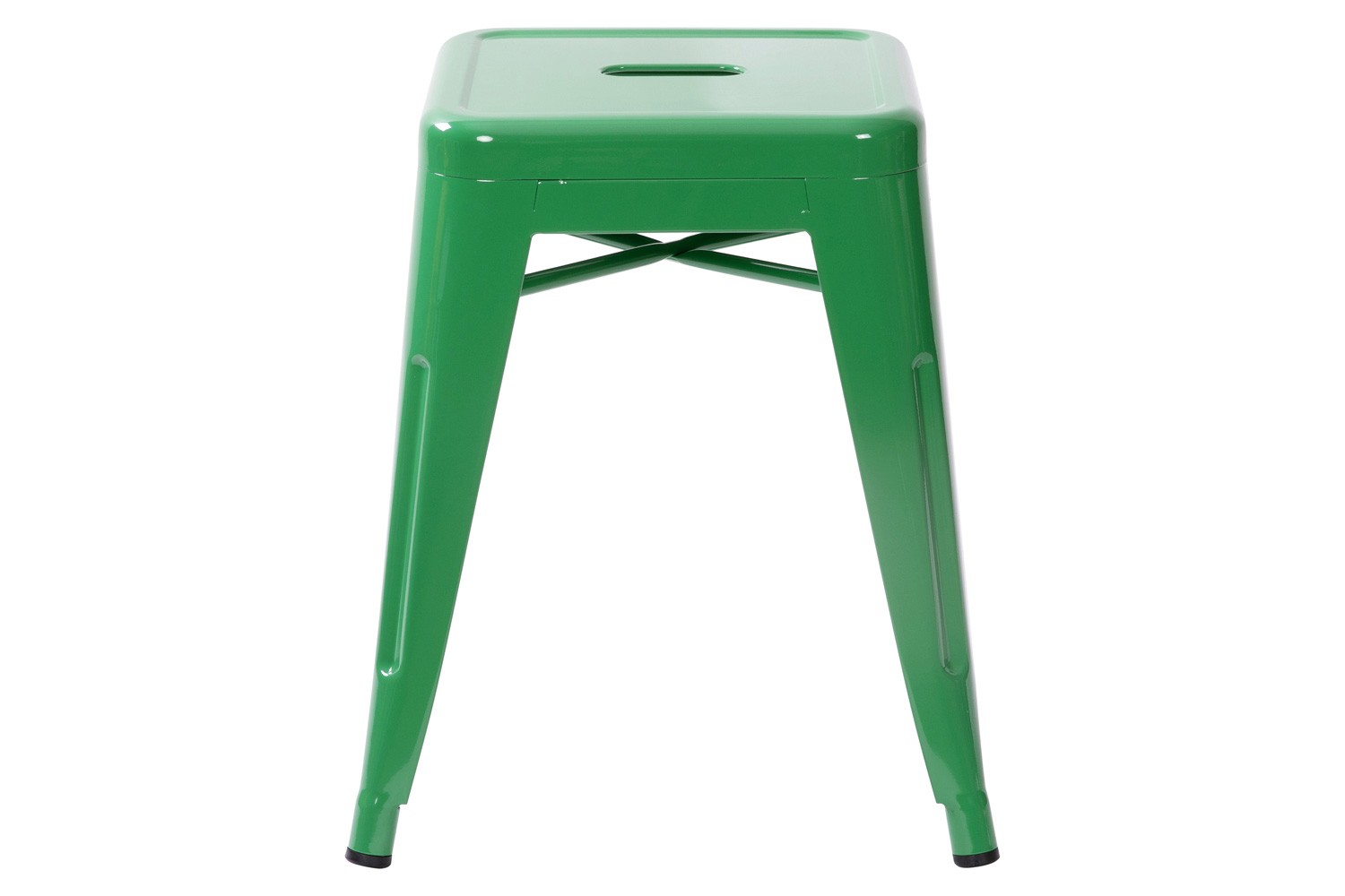 BLNK Kai Commercial Indoor Metal Backless Stackable Table Height Dining Stool Set of 4 - Green