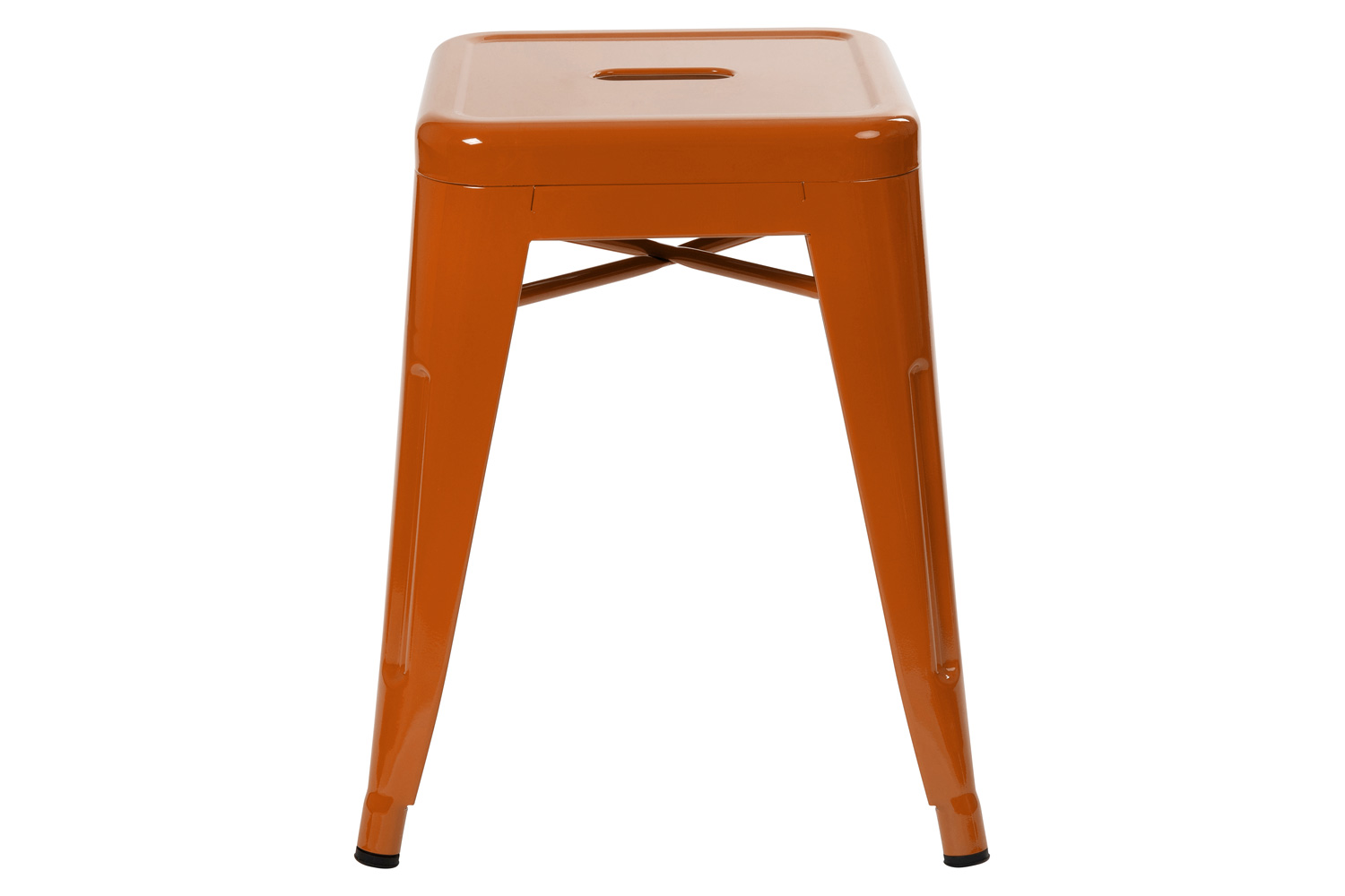 BLNK Kai Commercial Indoor Metal Backless Stackable Table Height Dining Stool Set of 4 - Orange