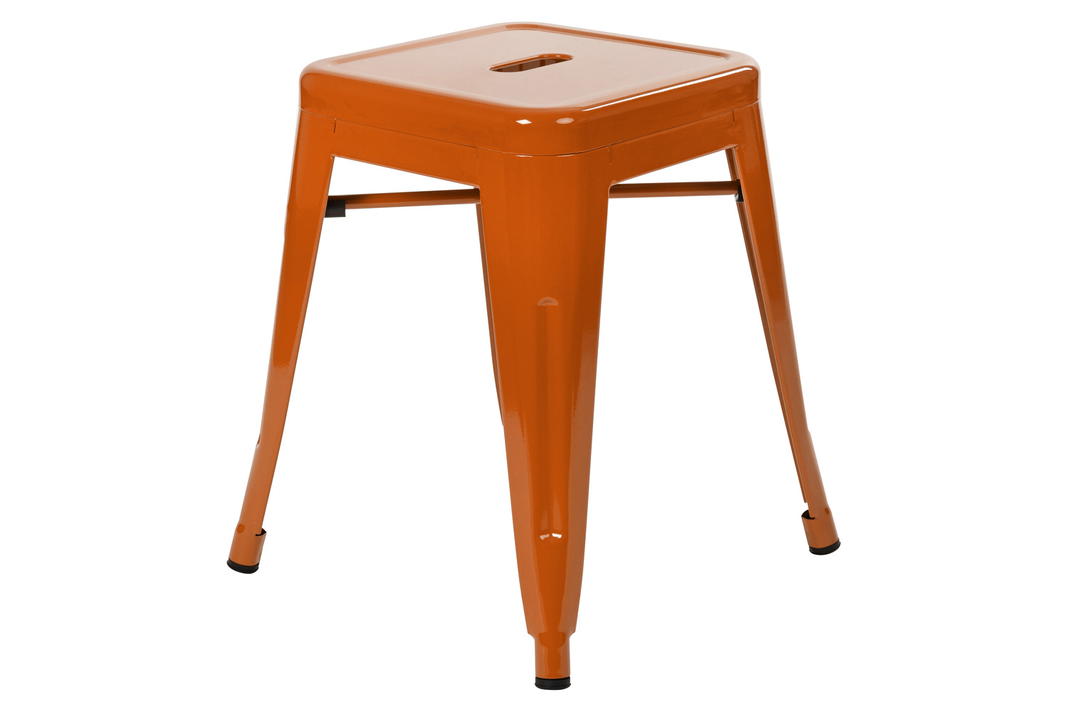 BLNK Kai Commercial Indoor Metal Backless Stackable Table Height Dining Stool Set of 4 - Orange