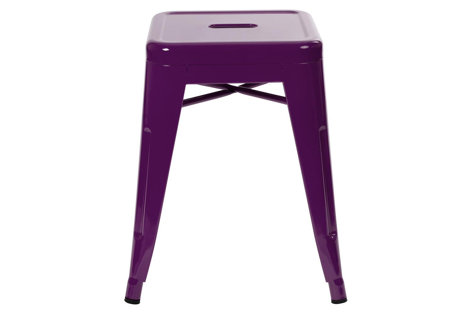 BLNK Kai Commercial Indoor Metal Backless Stackable Table Height Dining Stool Set of 4 - Purple