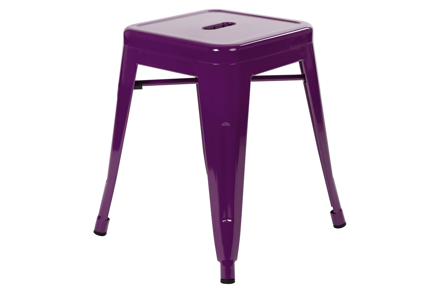 BLNK Kai Commercial Indoor Metal Backless Stackable Table Height Dining Stool Set of 4 - Purple