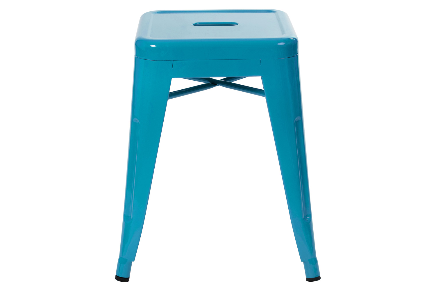 BLNK Kai Commercial Indoor Metal Backless Stackable Table Height Dining Stool Set of 4 - Teal