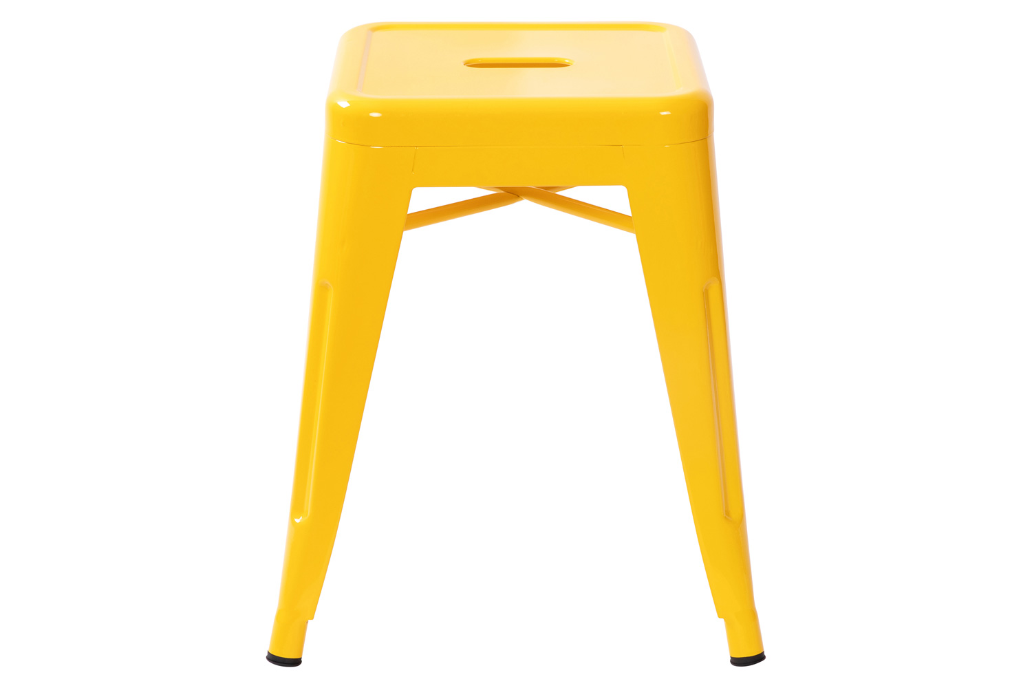 BLNK Kai Commercial Indoor Metal Backless Stackable Table Height Dining Stool Set of 4 - Yellow