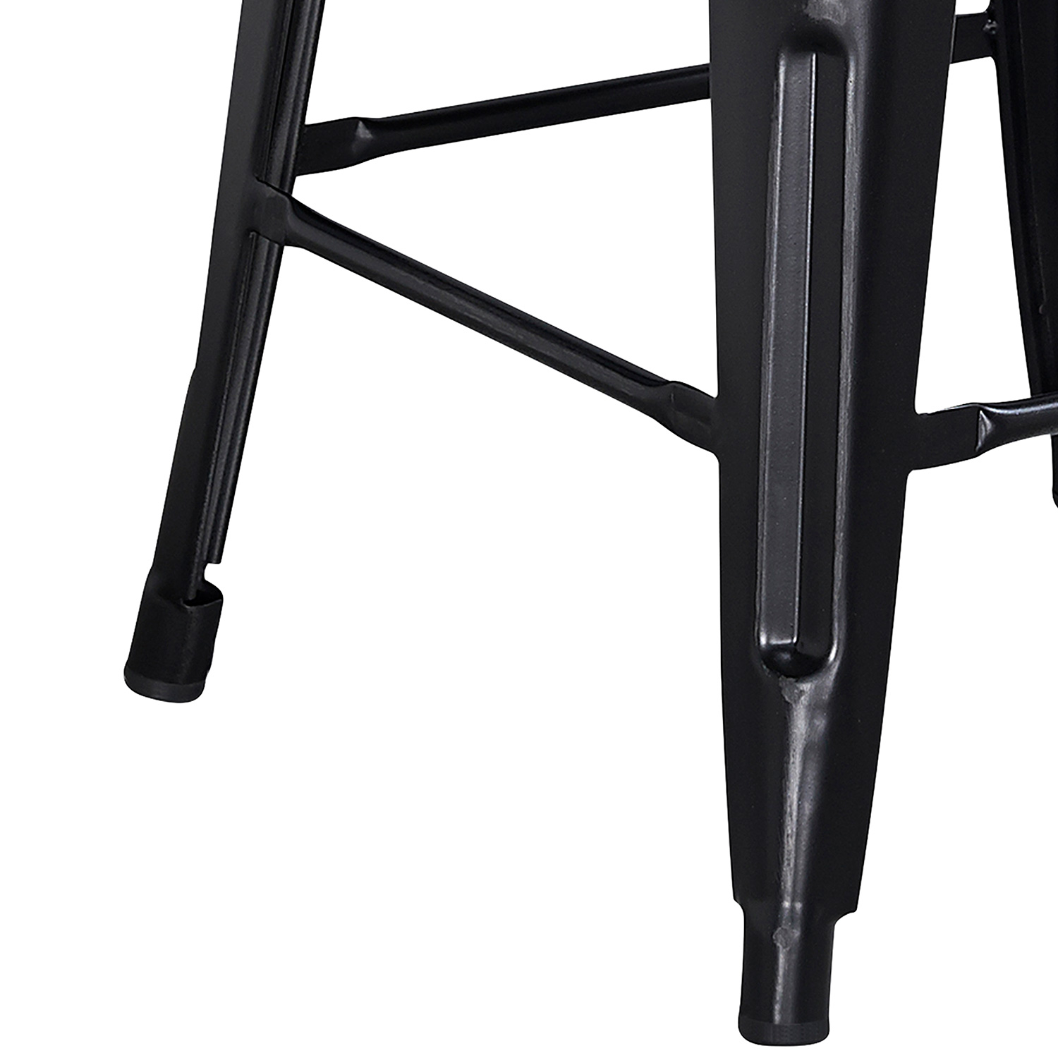 BLNK Kai Commercial Metal Backless Distressed Indoor-Outdoor Counter Height Stool - Black