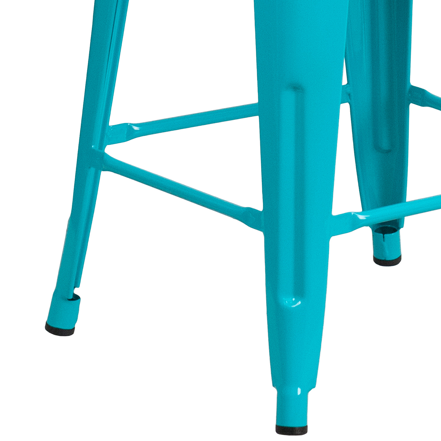 BLNK Kai Commercial Backless Indoor-Outdoor Counter Height Stool - Crystal Teal/Blue