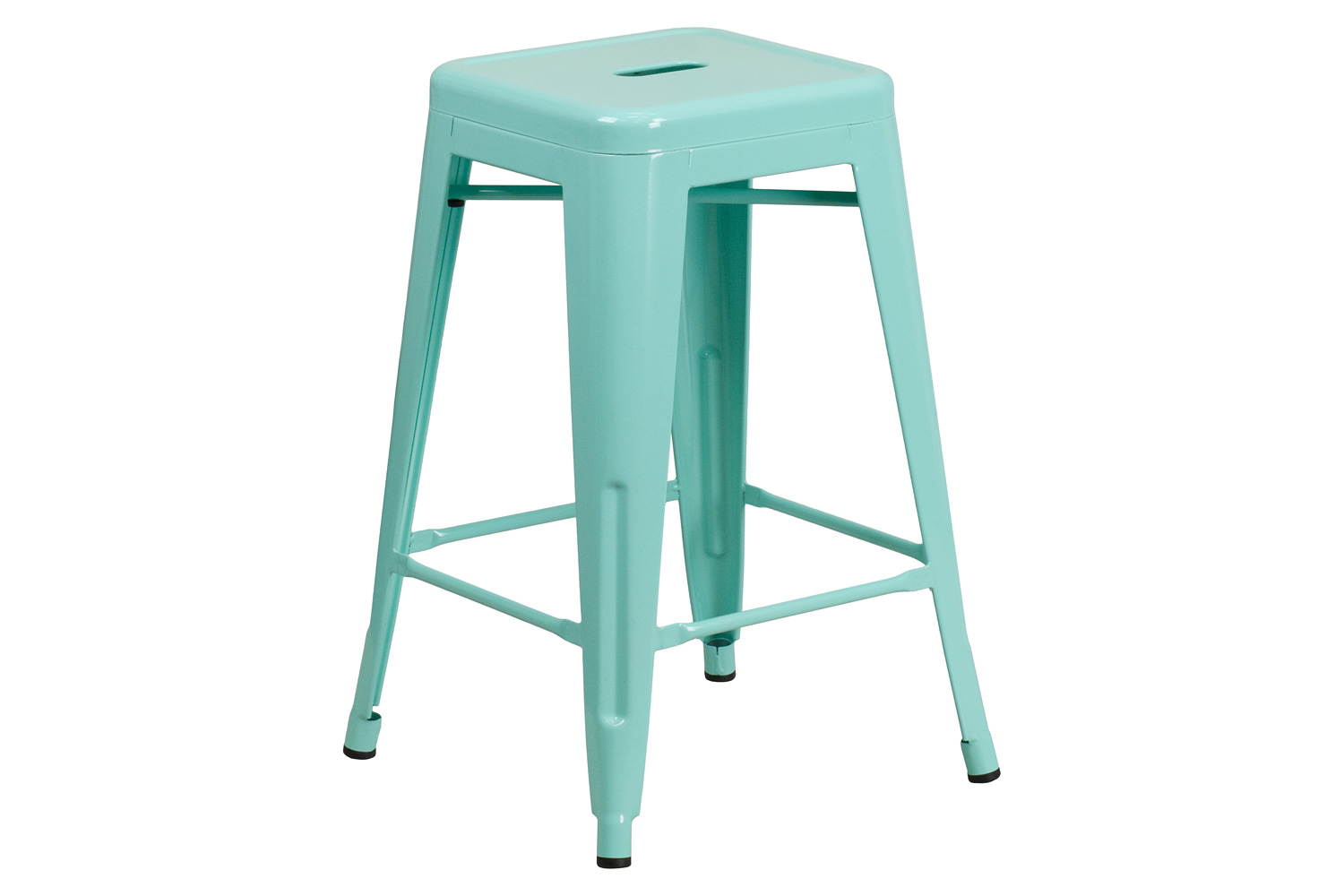 BLNK Kai Commercial Backless Indoor-Outdoor Counter Height Stool - Mint Green