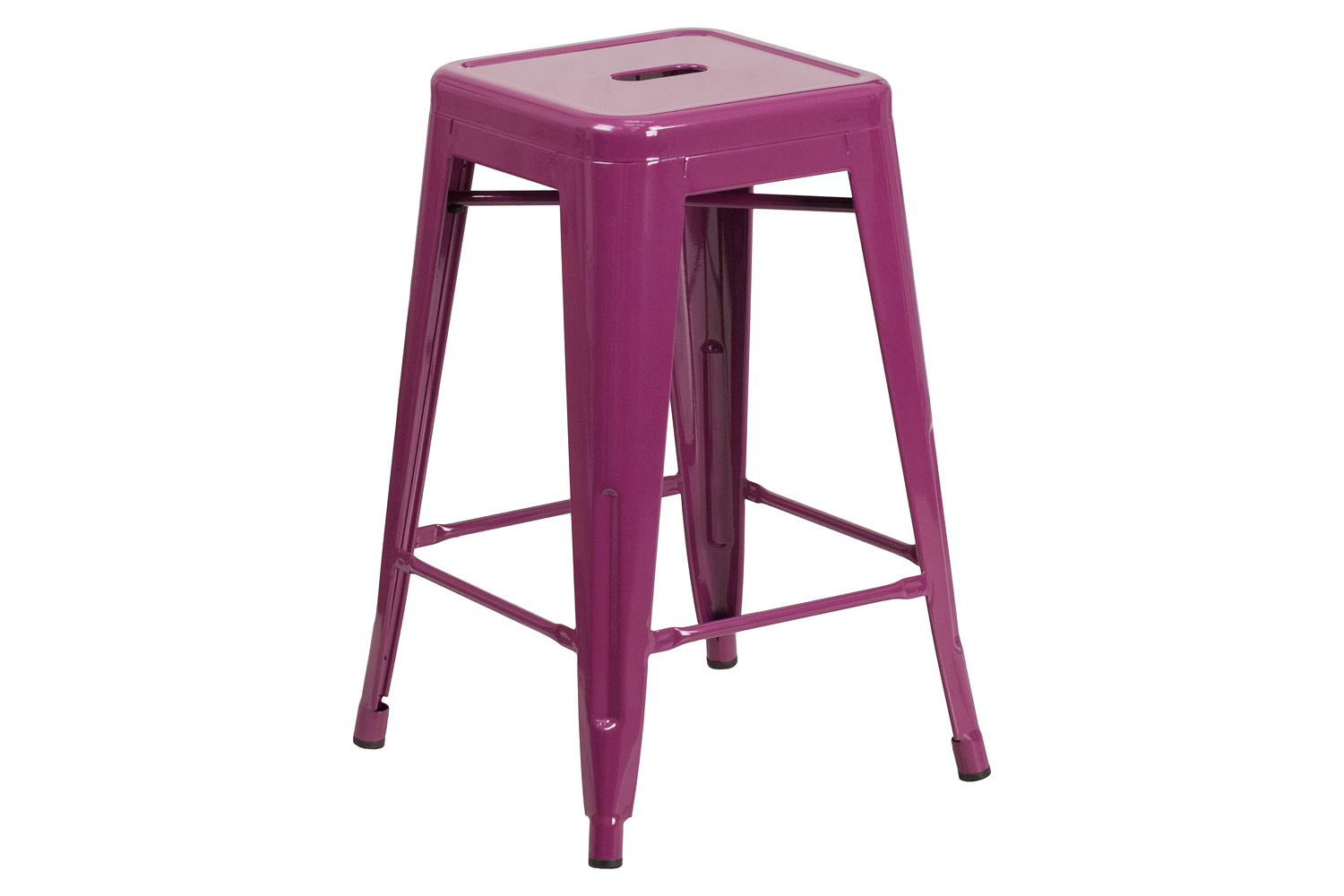 BLNK Kai Commercial Backless Indoor-Outdoor Counter Height Stool - Purple