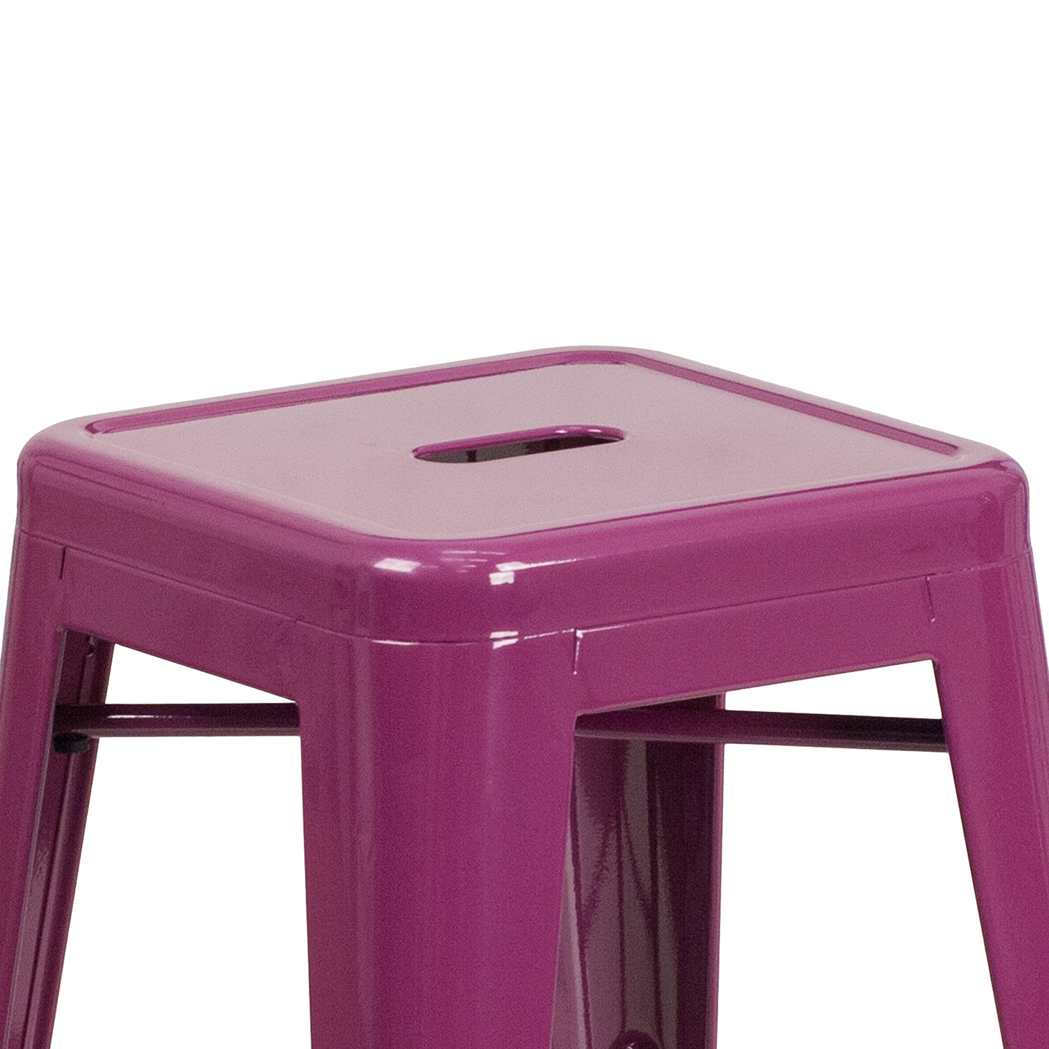 BLNK Kai Commercial Backless Indoor-Outdoor Counter Height Stool - Purple