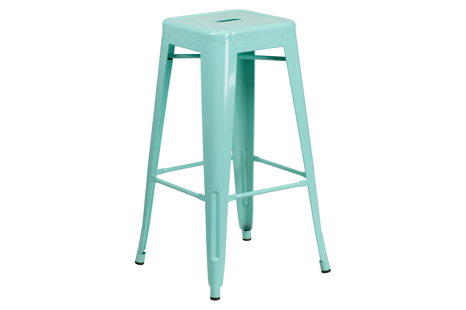 BLNK Kai Commercial Backless Indoor-Outdoor Bar Stool - Mint Green