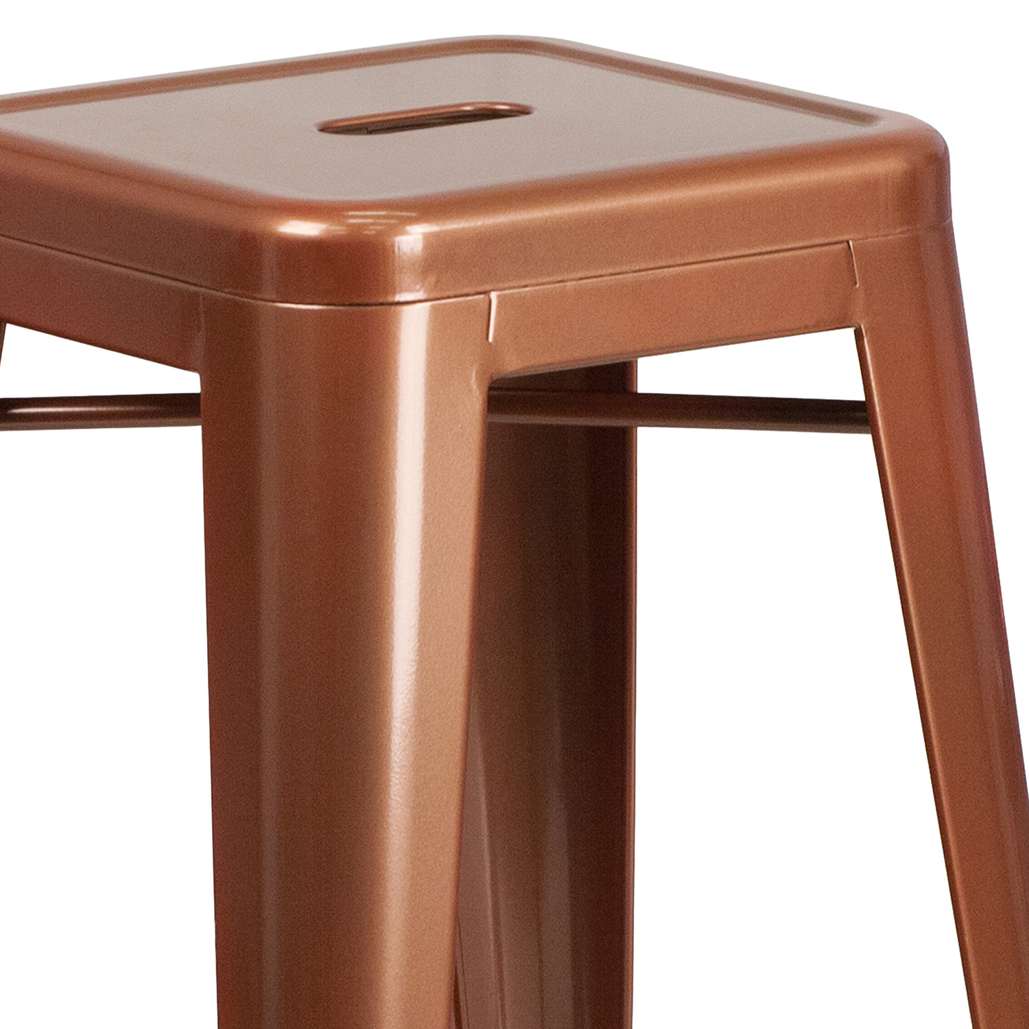 BLNK Kai Commercial Backless Indoor-Outdoor Bar Stool - Copper