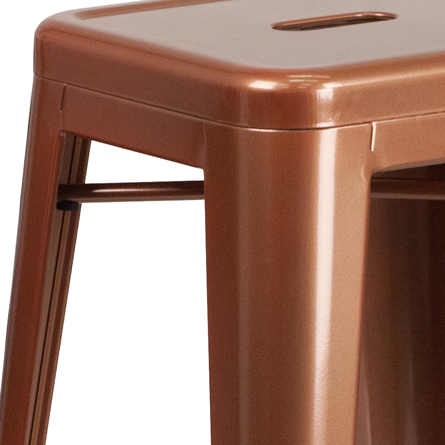 BLNK Kai Commercial Backless Indoor-Outdoor Bar Stool - Copper