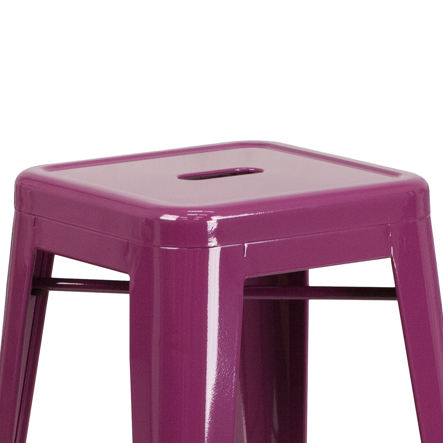 BLNK Kai Commercial Backless Indoor-Outdoor Bar Stool - Purple