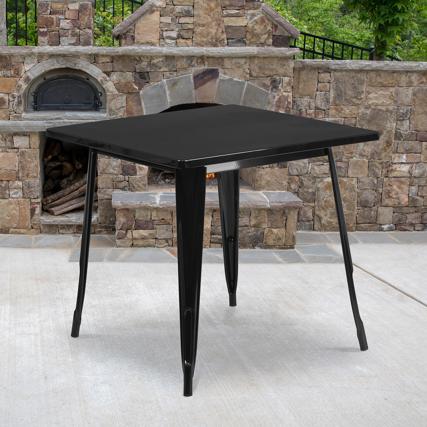 BLNK Felix Commercial Square Metal Indoor-Outdoor Table