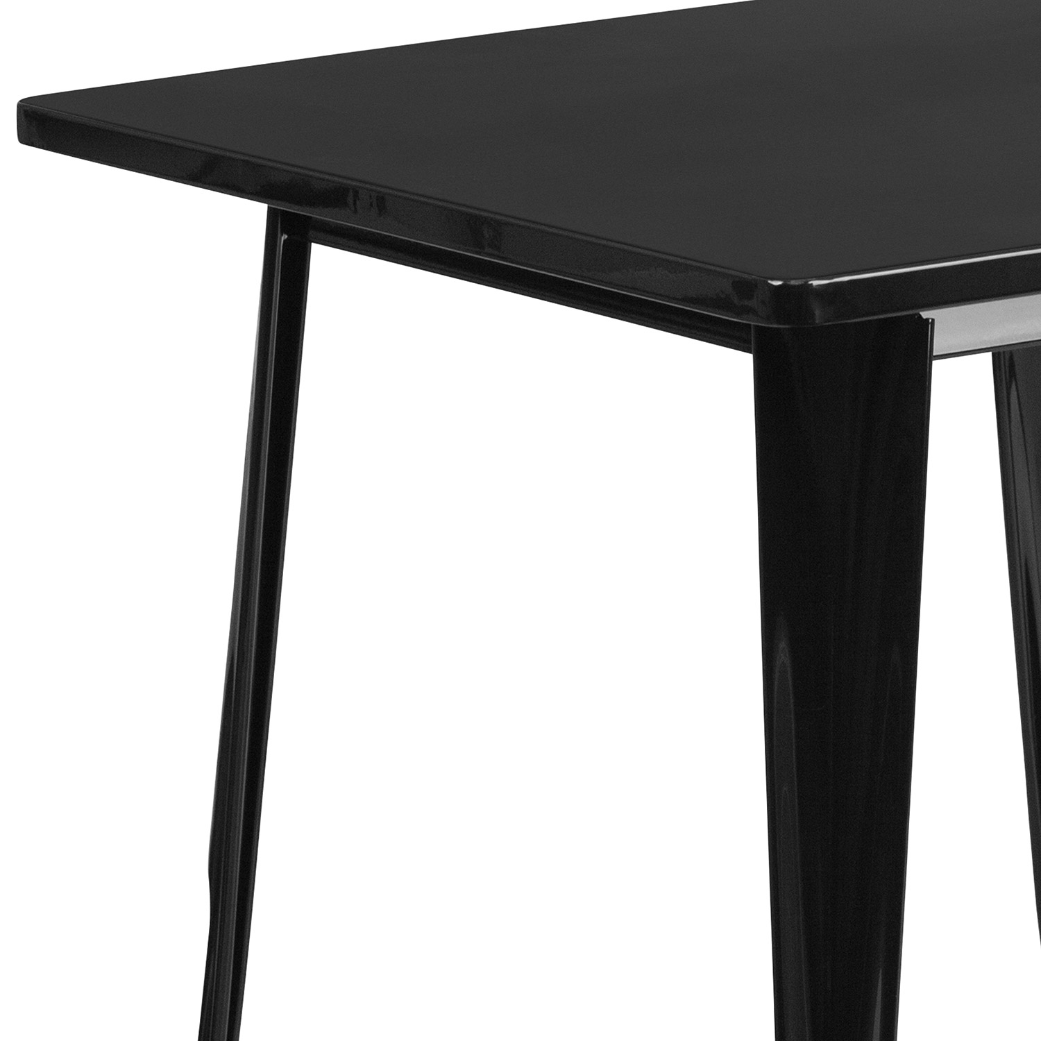 BLNK™ Felix Commercial Square Metal Indoor-Outdoor Table - Black