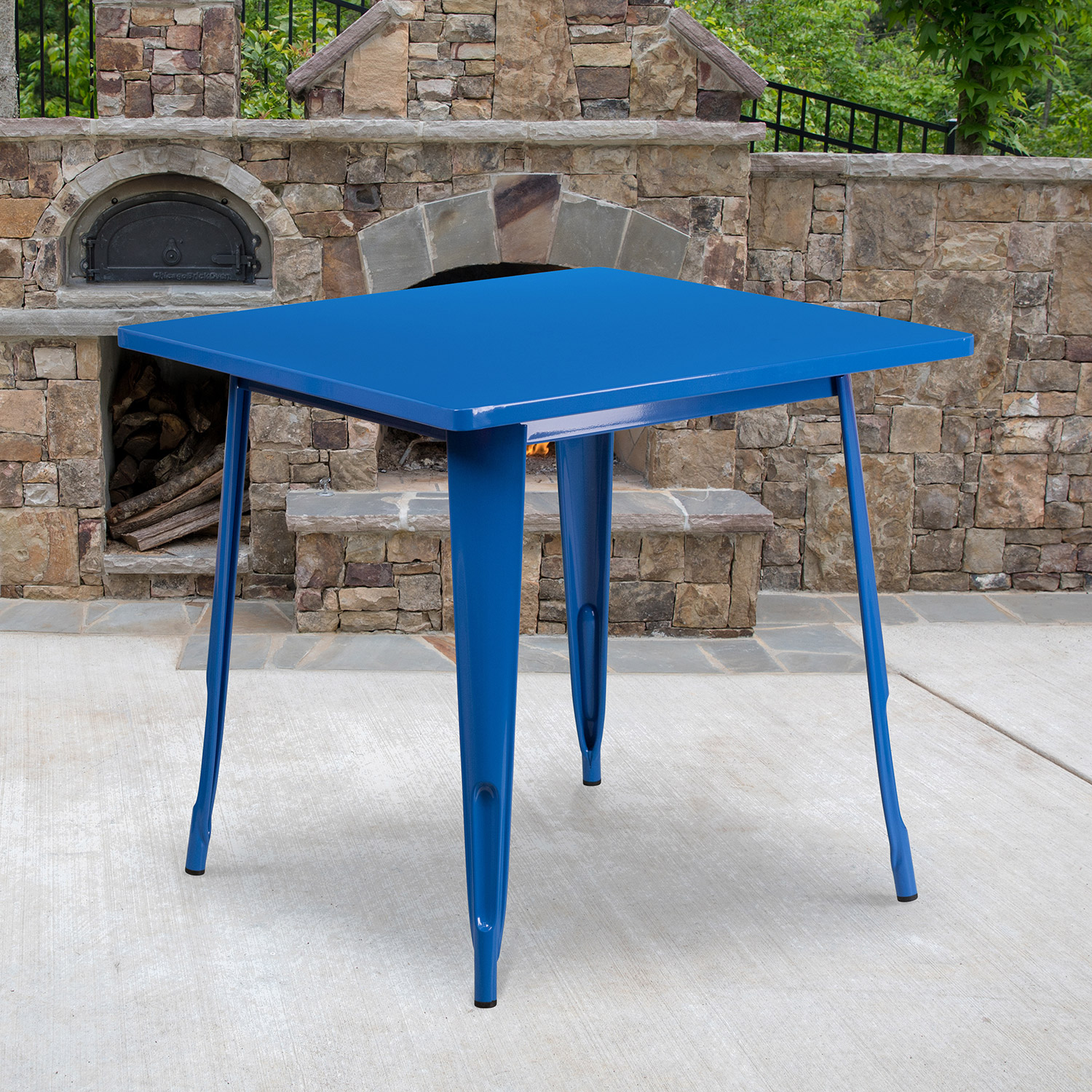 BLNK Felix Commercial Square Metal Indoor-Outdoor Table