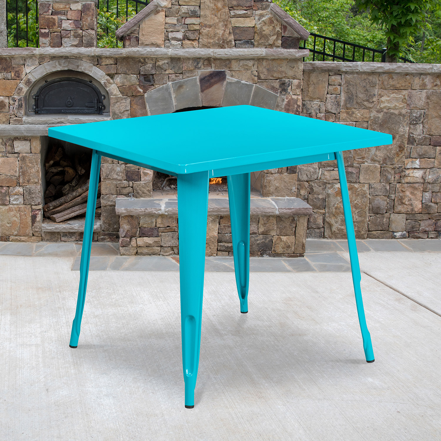 BLNK Felix Commercial Square Metal Indoor-Outdoor Table