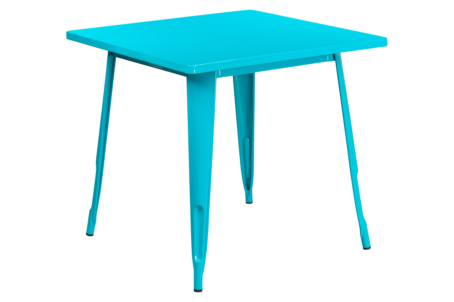 BLNK™ Felix Commercial Square Metal Indoor-Outdoor Table - Crystal Teal/Blue