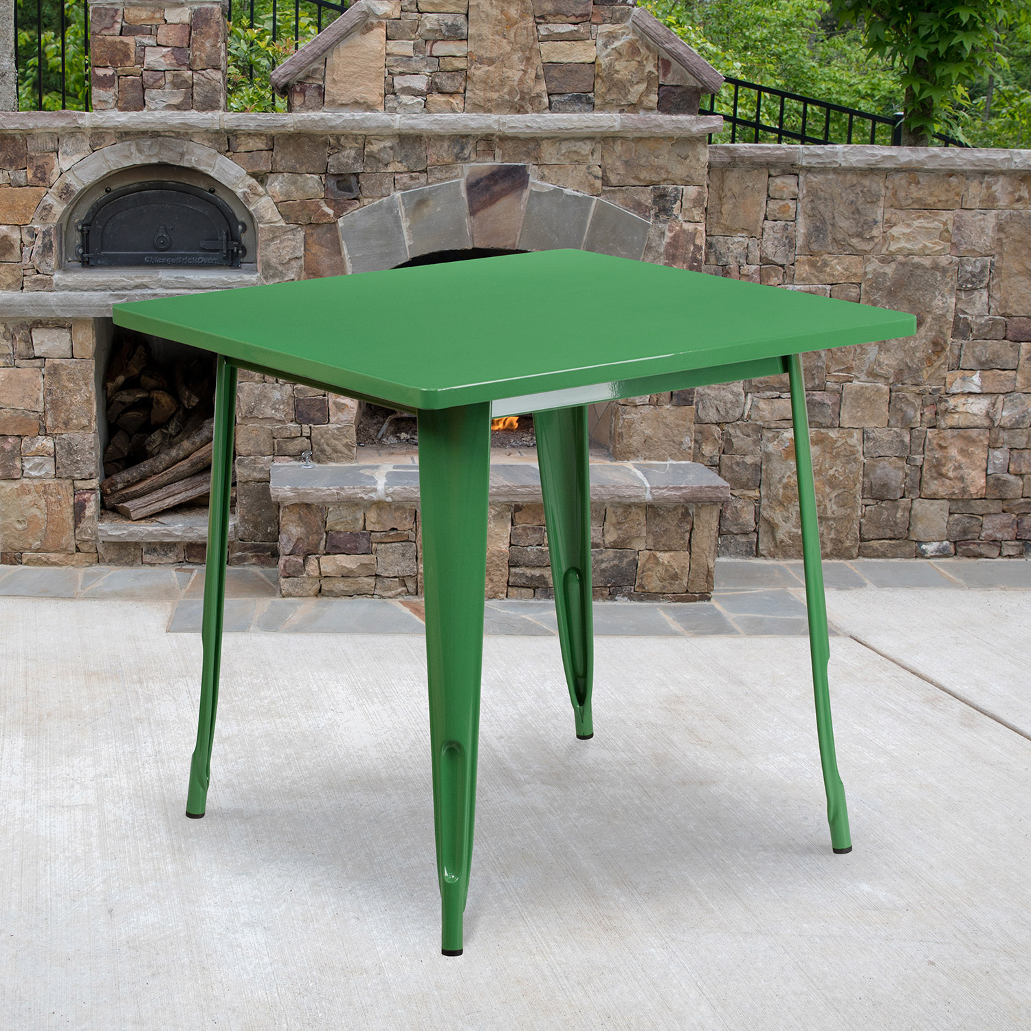 BLNK Felix Commercial Square Metal Indoor-Outdoor Table