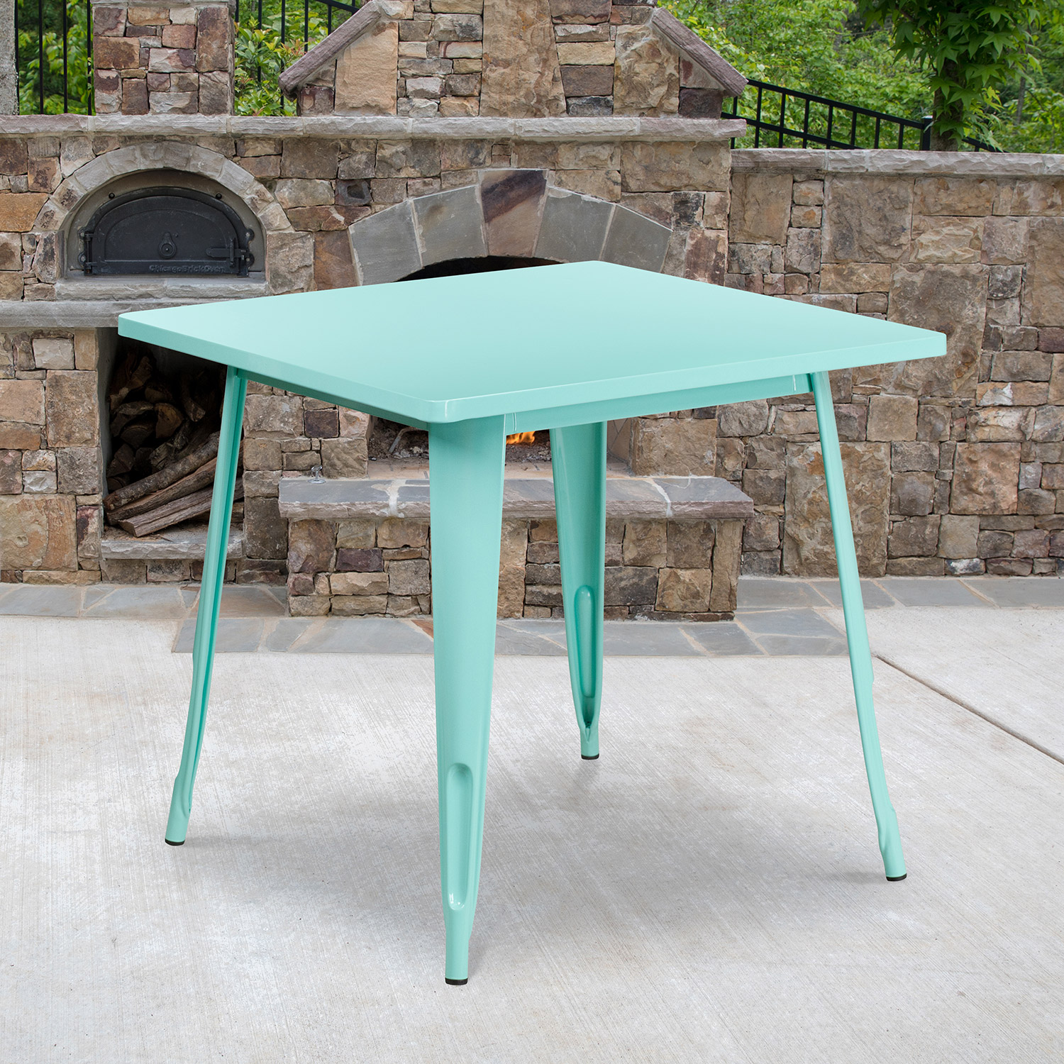 BLNK Felix Commercial Square Metal Indoor-Outdoor Table