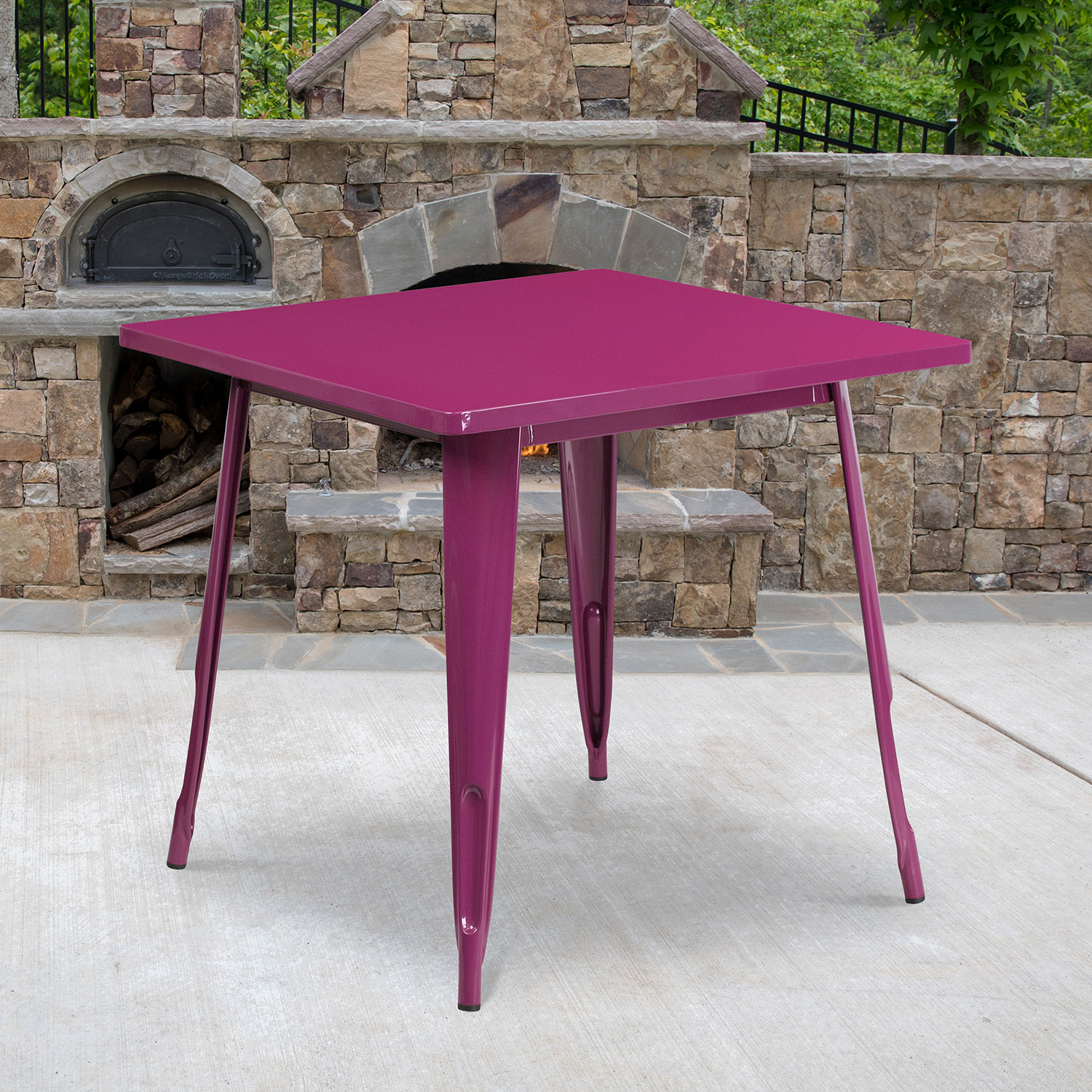 BLNK Felix Commercial Square Metal Indoor-Outdoor Table