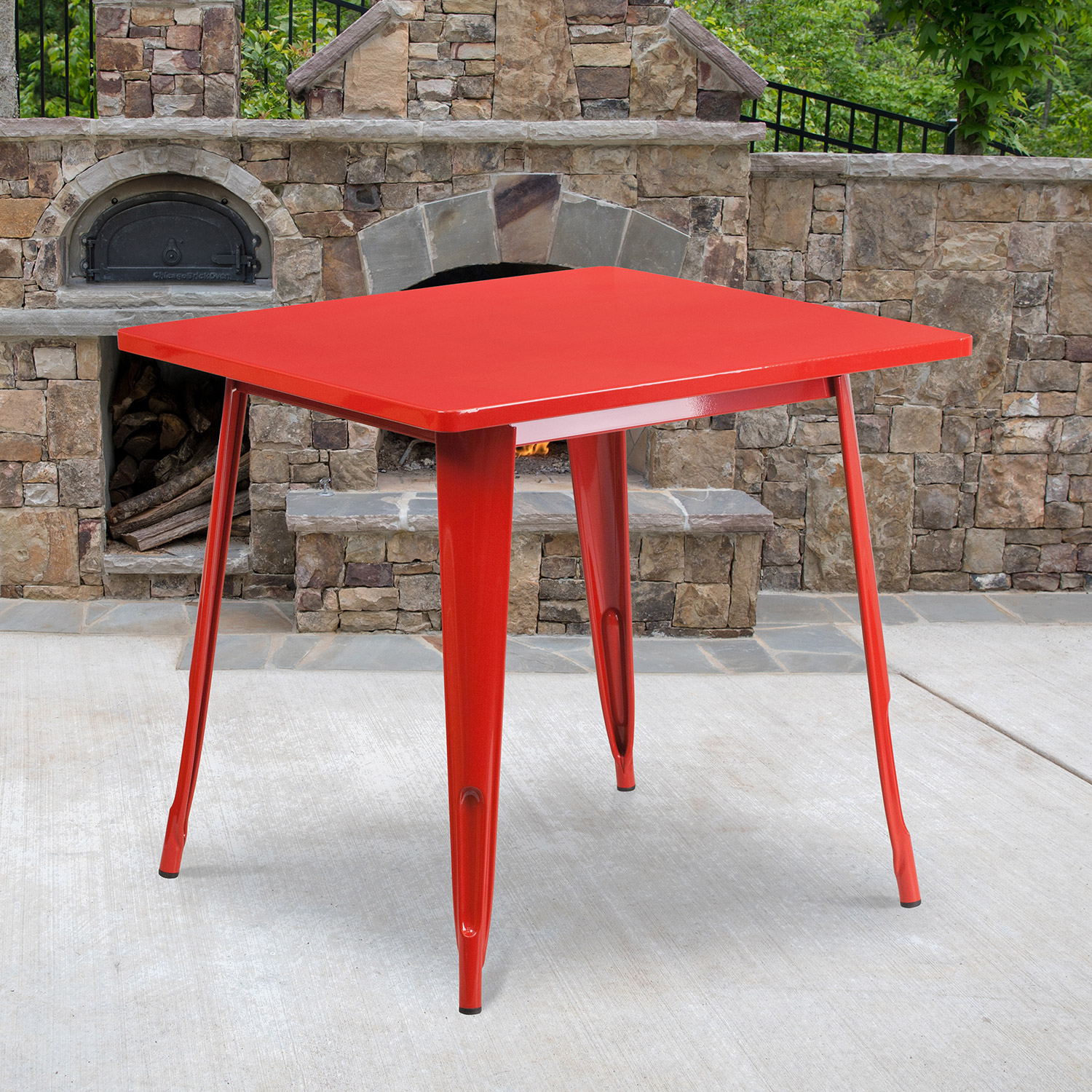 BLNK Felix Commercial Square Metal Indoor-Outdoor Table