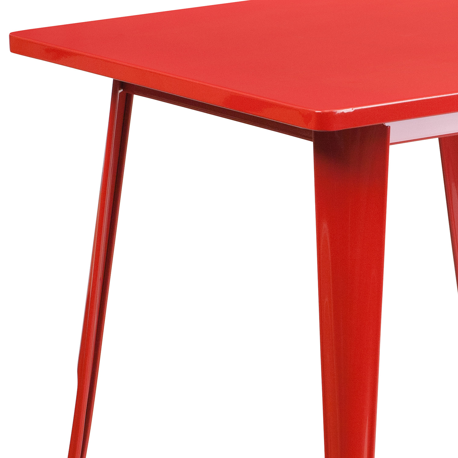 BLNK™ Felix Commercial Square Metal Indoor-Outdoor Table - Red