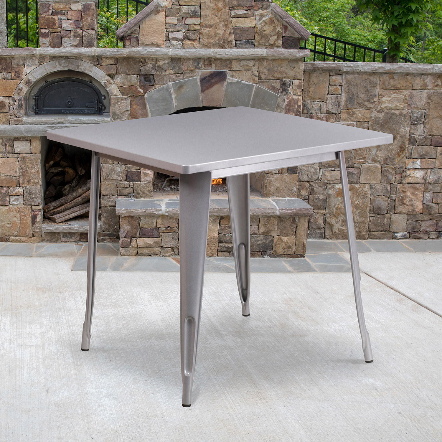 BLNK Felix Commercial Square Metal Indoor-Outdoor Table