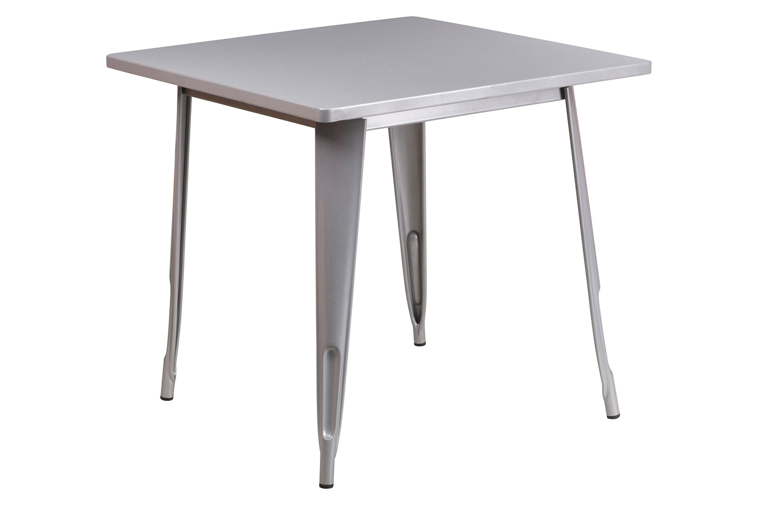 BLNK™ Felix Commercial Square Metal Indoor-Outdoor Table - Silver