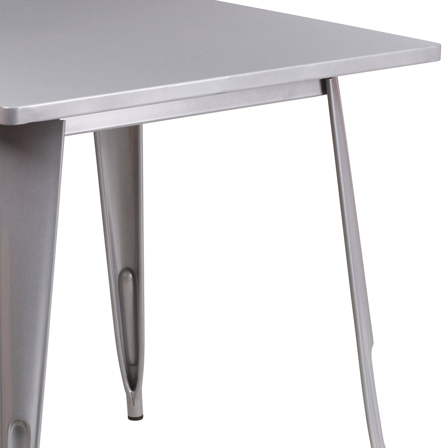 BLNK™ Felix Commercial Square Metal Indoor-Outdoor Table - Silver