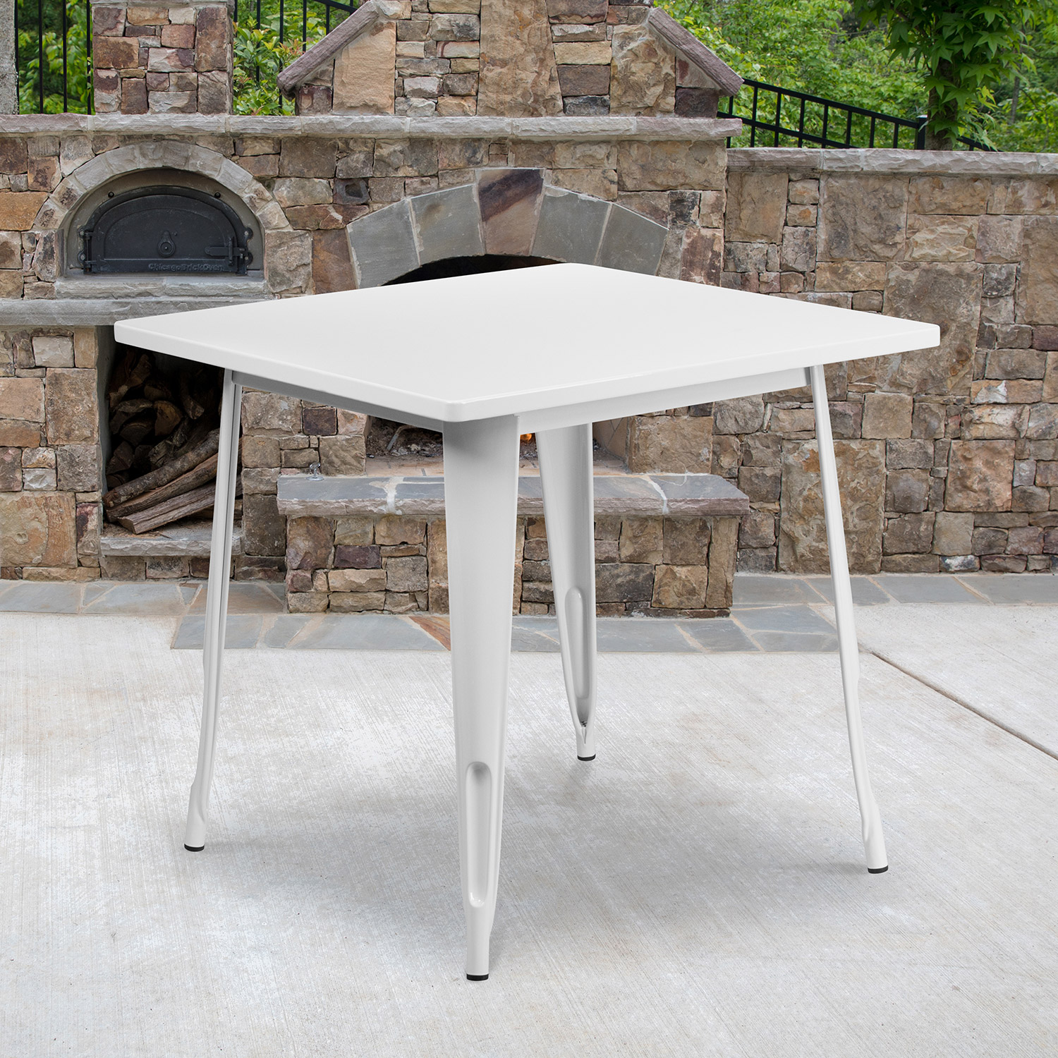 BLNK Felix Commercial Square Metal Indoor-Outdoor Table