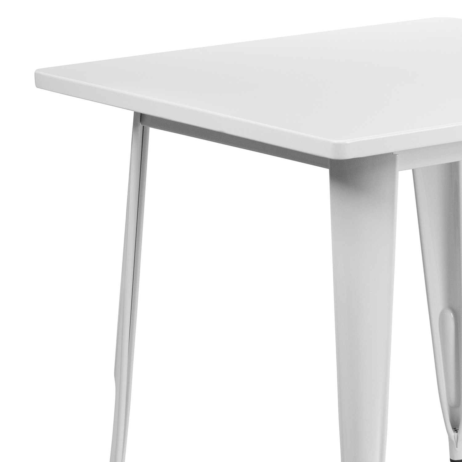 BLNK™ Felix Commercial Square Metal Indoor-Outdoor Table - White