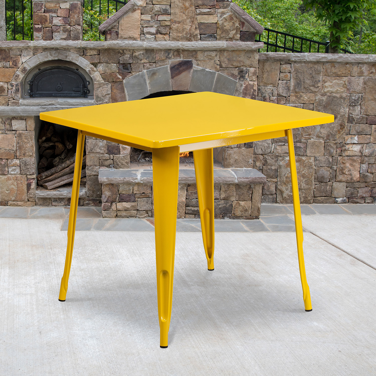 BLNK Felix Commercial Square Metal Indoor-Outdoor Table