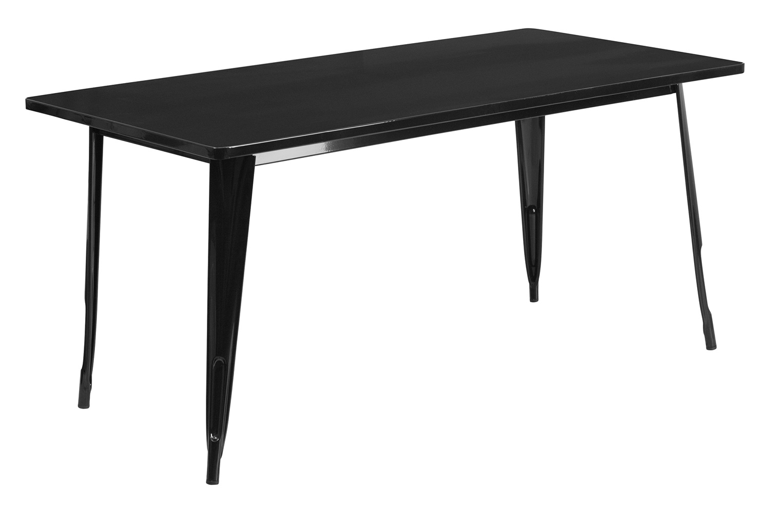 BLNK Charis Commercial Rectangular Metal Indoor-Outdoor Table - Black